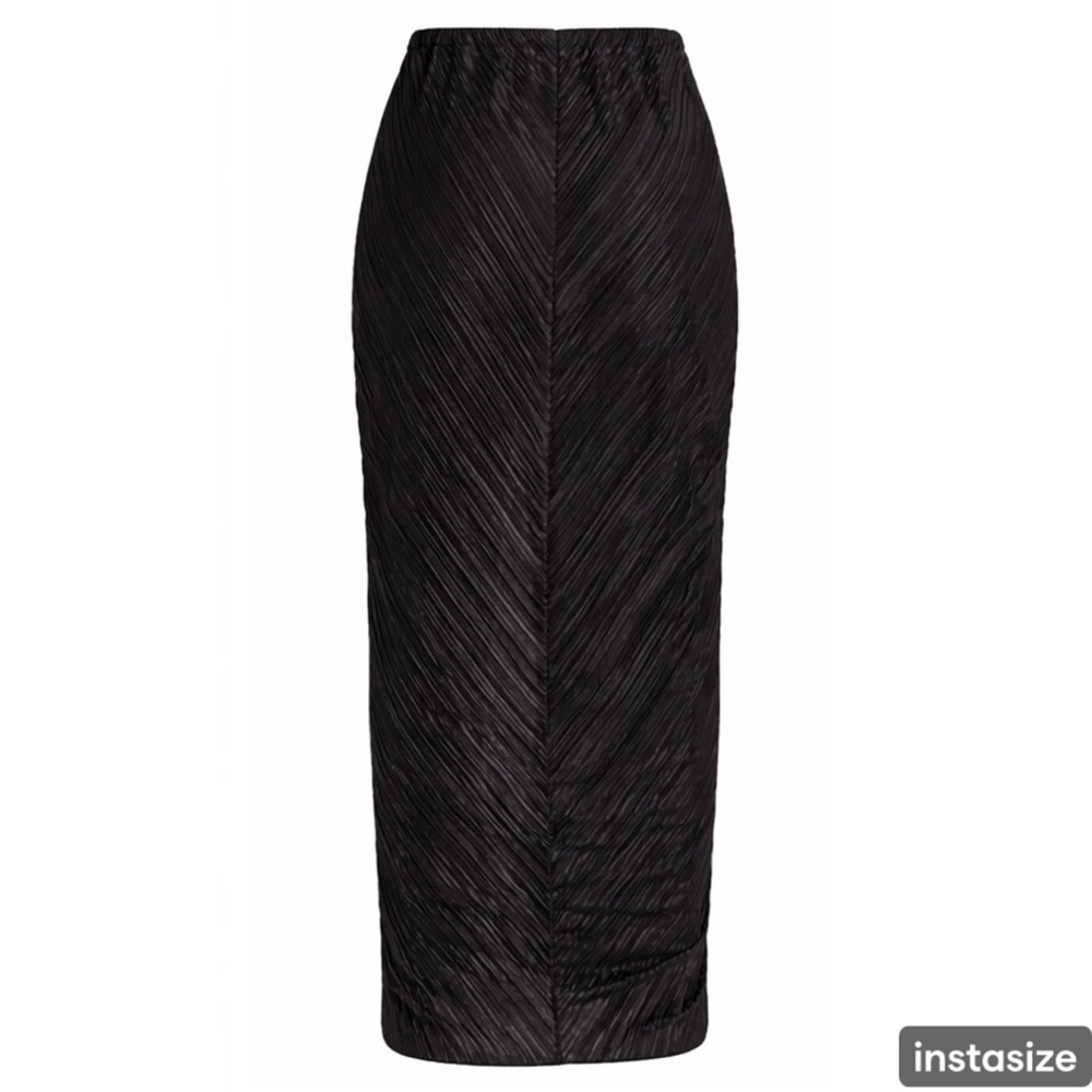 Good American Always Fit Plissé Maxi Coverup Skirt Black Sz 5/6 (2X/3X) Vacation - Picture 3 of 10